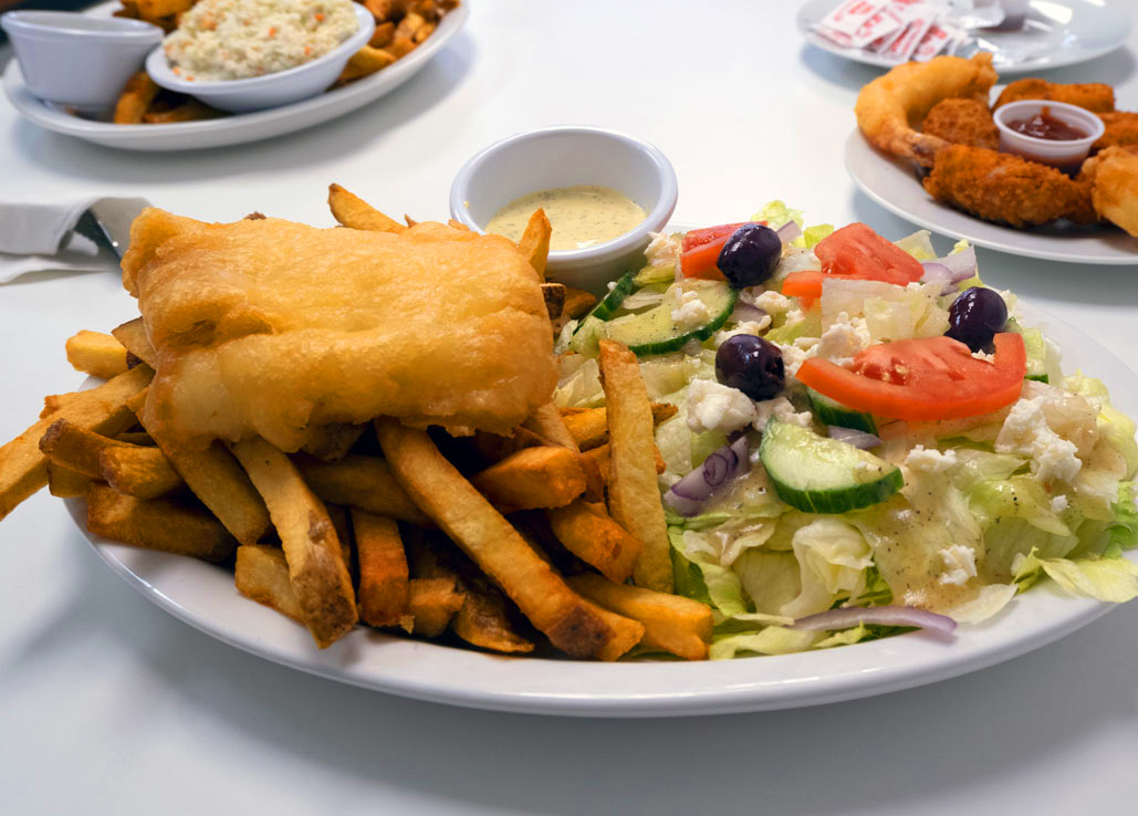 Halibut with homemade greek dressing